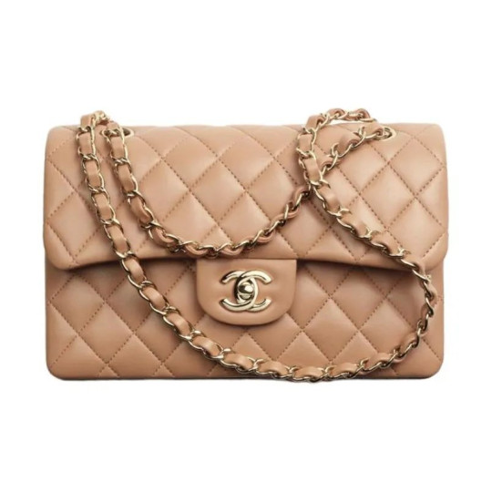 Beige Buckle Shoulder Bag