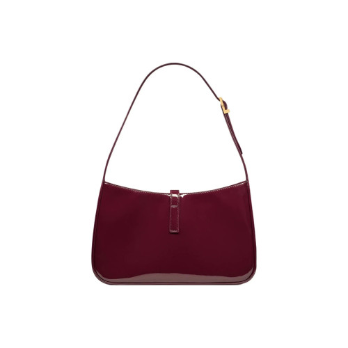 Red Wine Buckle Shoulder Bag