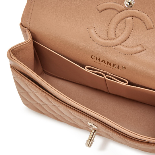 Classic Flap Bag Lambskin Dark Beige