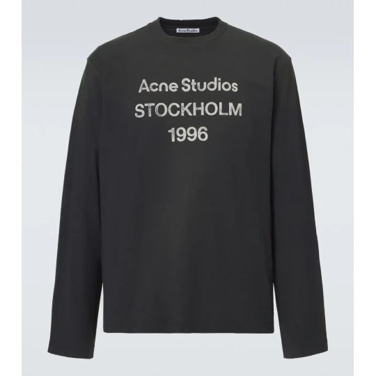 Logo distressed jersey shirt