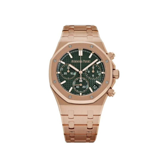 Royal Oak Chronograph Rose Gold Khaki Green Dial watch