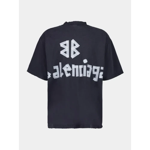 Tape Type T-Shirt Black Faded