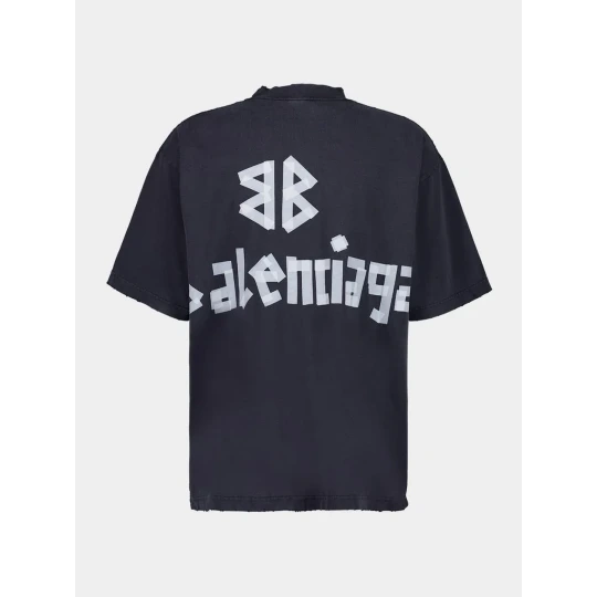 Tape Type T-Shirt Black Faded