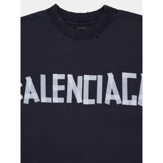 Tape Type T-Shirt Black Faded