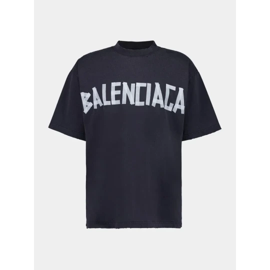 Tape Type T-Shirt Black Faded