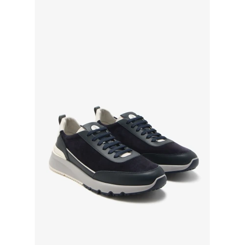 Suede Runner Sneakers - Navy