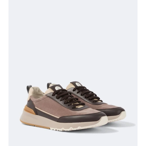 Suede Runner Sneakers - Taupe