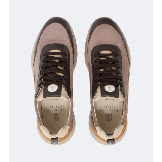 Suede Runner Sneakers - Taupe