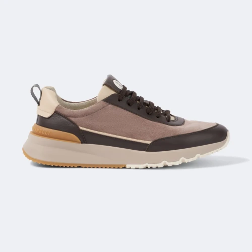 Suede Runner Sneakers - Taupe