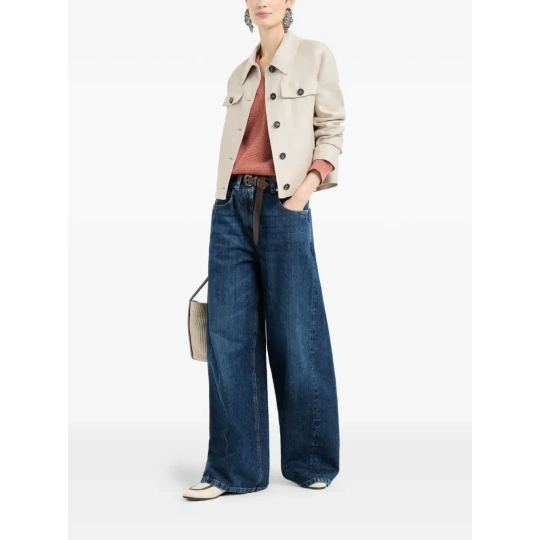 long-sleeve pocket linen jacket