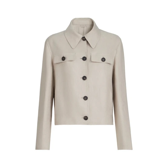 long-sleeve pocket linen jacket