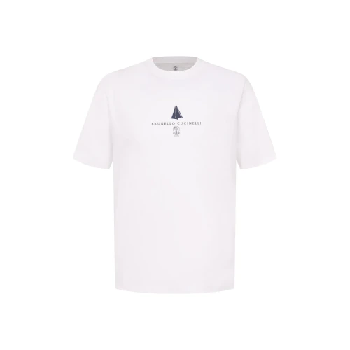 Nautical Sailboat Print Cotton T-Shirt