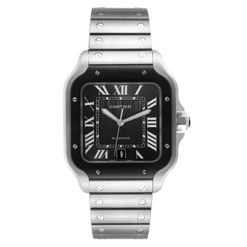 Santos Stainless Steel DLC Grey Dial Mens Watch WSSA0037