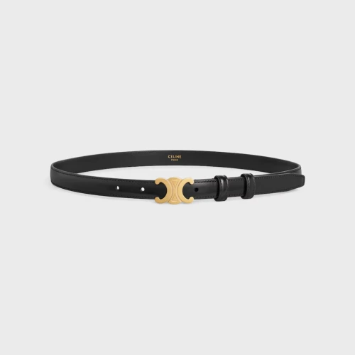Triomphe Belt 18mm in Taurillon Leather - Black