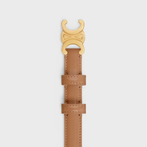 Triomphe Belt 18mm in Taurillon Leather - Tan