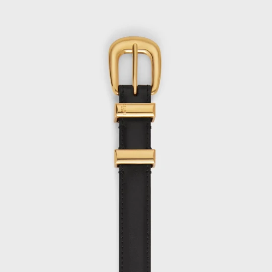 Western Belt 25mm in Taurillon Leather - Gold Buckle
