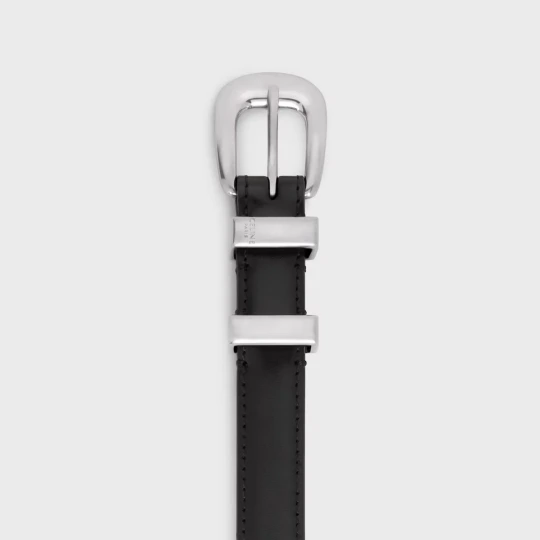 Western Belt 25mm in Taurillon Leather - Silver Buckle