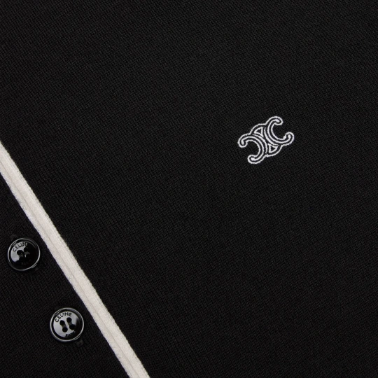 Polo sweater in fine cashmere silk