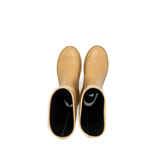 Caoutchouc, beige & white Rain Boots