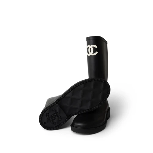 Caoutchouc, black & white Rain Boots