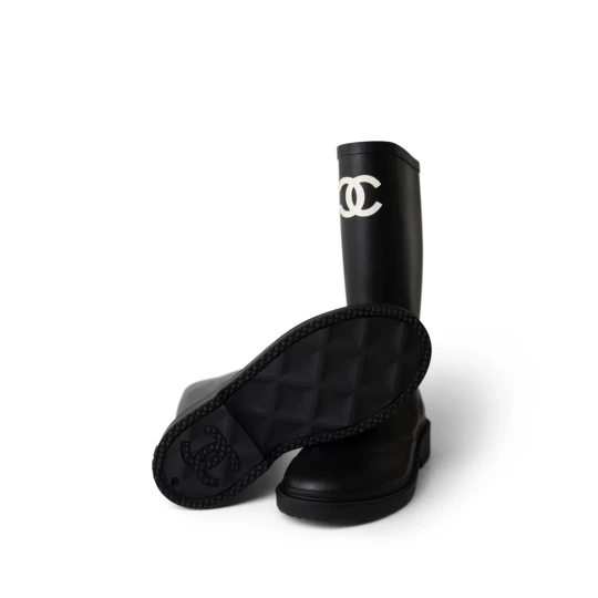 Caoutchouc, black & white Rain Boots
