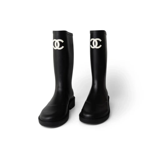 Caoutchouc, black & white Rain Boots