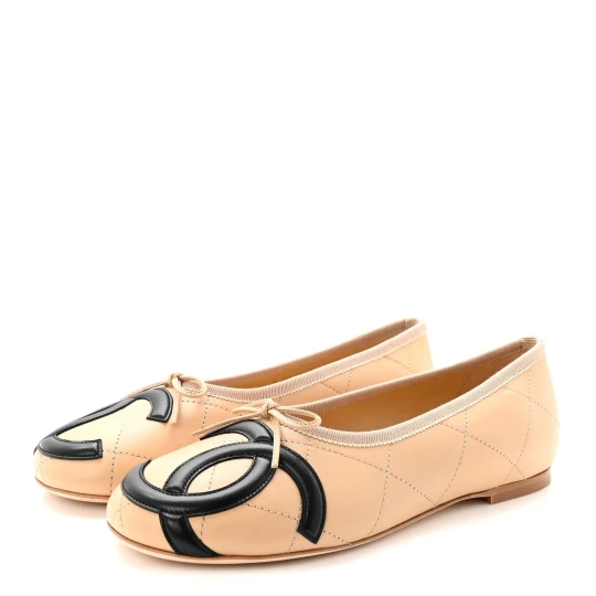 Quilted Leather CC Cambon Ballet Flats