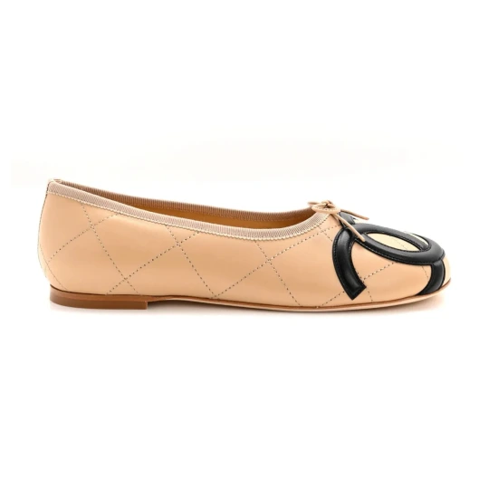 Quilted Leather CC Cambon Ballet Flats