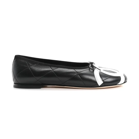 Lambskin Black & White Ballet flats