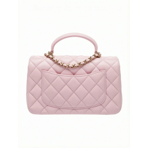 Classic Rectangular Mini Flap Bag Light Pink Lambskin