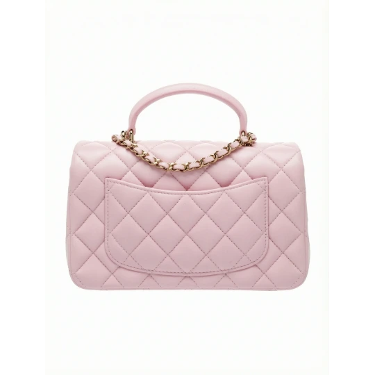 Classic Rectangular Mini Flap Bag Light Pink Lambskin