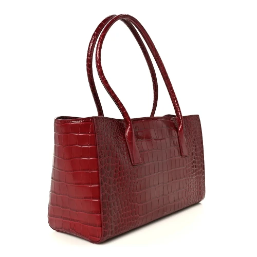Crocodile Embossed Calfskin & Gold-Tone Tote Bag