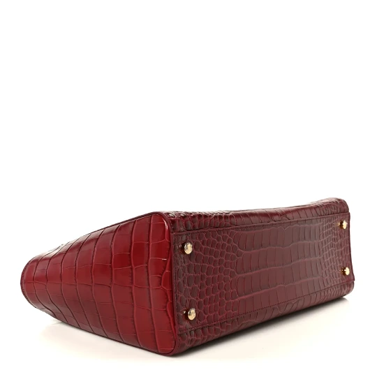 Crocodile Embossed Calfskin & Gold-Tone Tote Bag