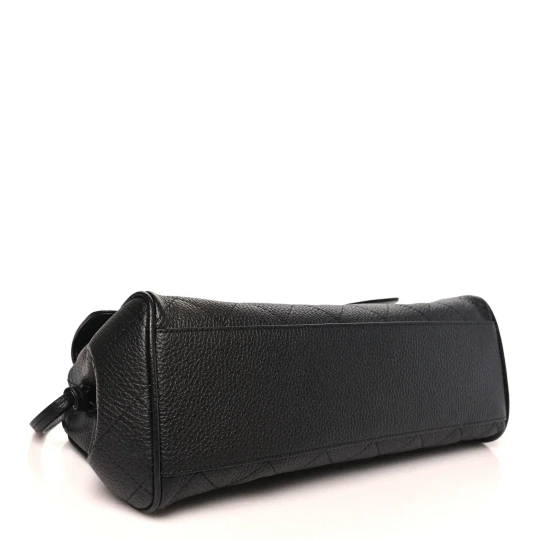Grained Calfskin Stitched Urban Essentials Small Black