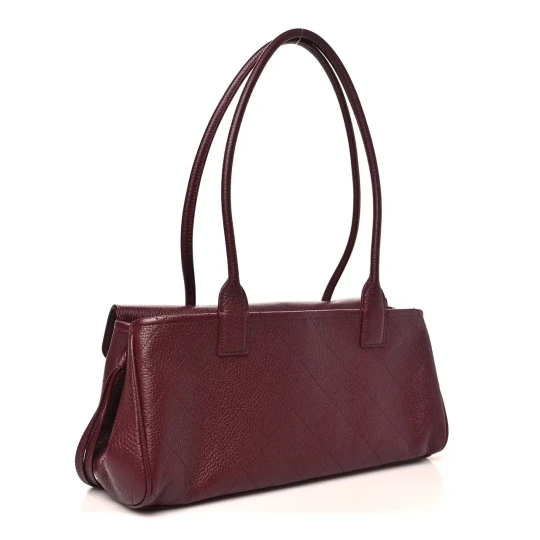 Grained Calfskin Stitched Urban Essentials Small Burgundy
