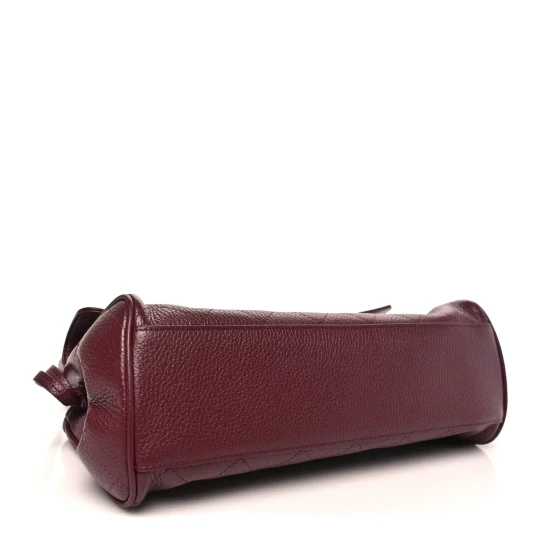 Grained Calfskin Stitched Urban Essentials Small Burgundy