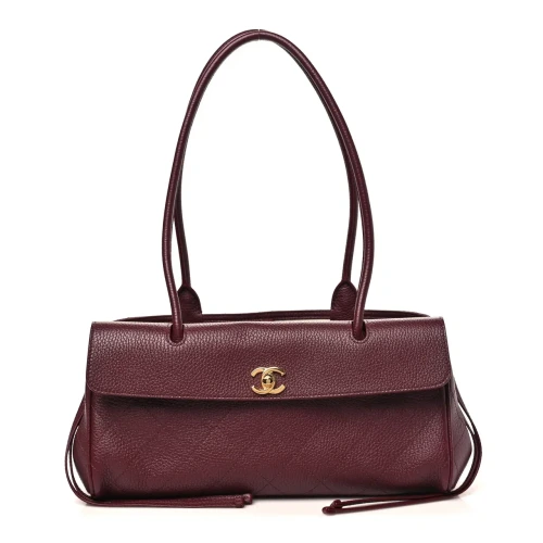 Grained Calfskin Stitched Urban Essentials Small Burgundy