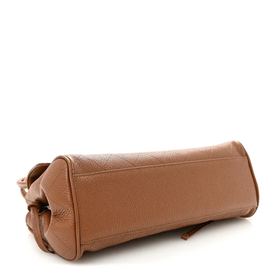 Grained Calfskin Stitched Urban Essentials Small Camel
