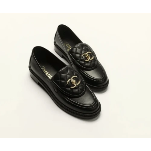 Lambskin Black Moccasins