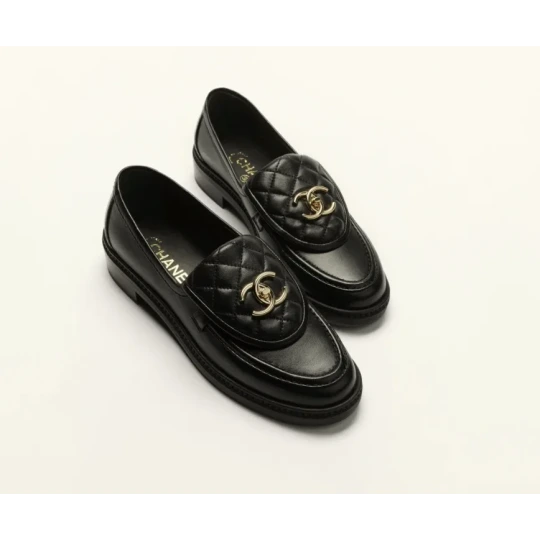 Lambskin Black Moccasins