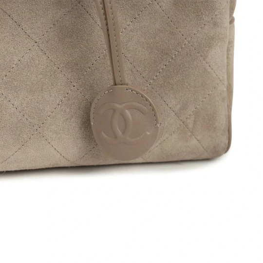 Large “Perfect Bowling” Bag Dark Beige Gold Hardware