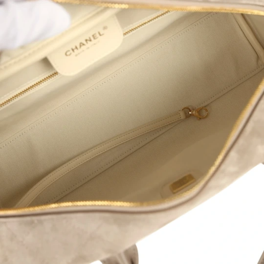 Large “Perfect Bowling” Bag Dark Beige Gold Hardware