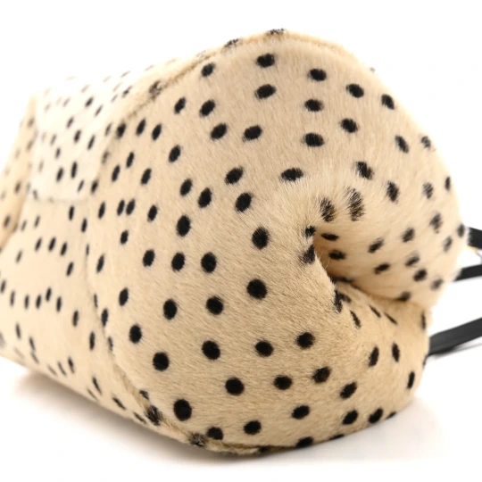 Pony Hair Cheetah Print Clutch Light Beige Bag
