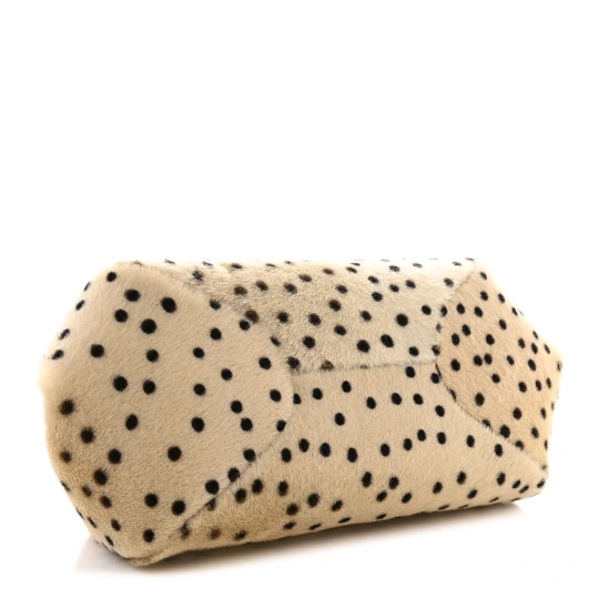 Pony Hair Cheetah Print Clutch Light Beige Bag