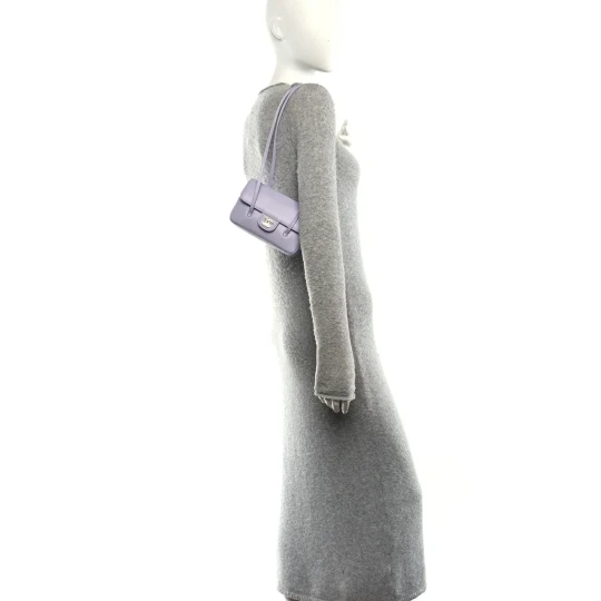 Shiny Caviar Mini Preppy Coco Shoulder Bag Purple