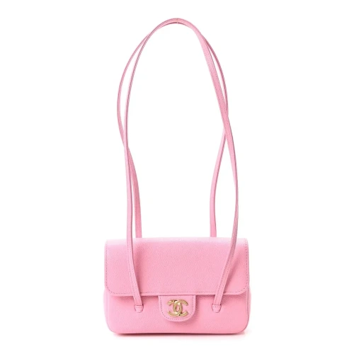 Shiny Caviar Mini Preppy Coco Shoulder Bag Rose