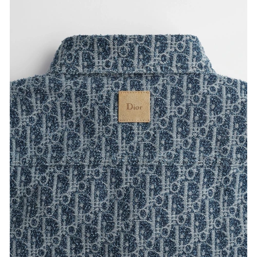Blue Oblique Short-Sleeved Shirt