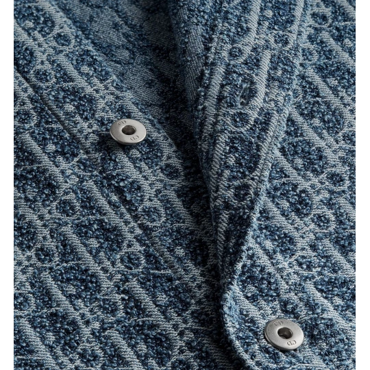 Blue Oblique Short-Sleeved Shirt