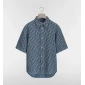 Blue Oblique Short-Sleeved Shirt