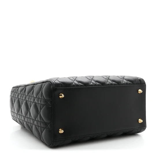 Lambskin Cannage Medium Lady Dior Black